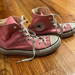 Pink high top converse